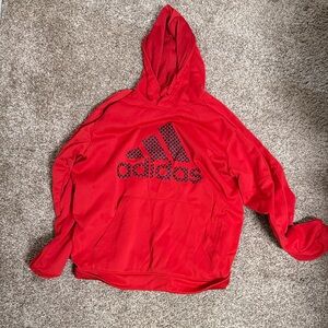 Adidas Mena XL Red Hoodie with Black Logo